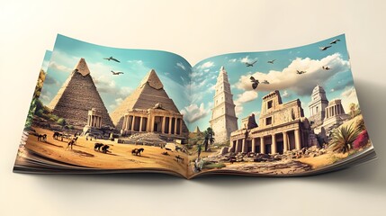 Fototapeta premium Brochure and business advertising landmarks of world travel monument.