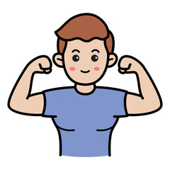 Obraz premium Muscle Flexing Person