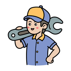 Mechanic Doodle Illustration