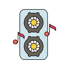 speaker color line icon with white background vector stock illustration