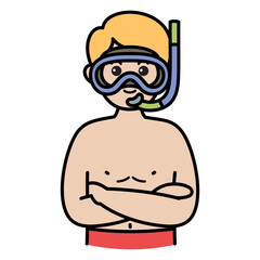 Diver Doodle Illustration
