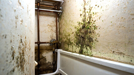 Mold growing in basement bathroom