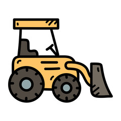 Bulldozer Doodle Illustration © yellowline