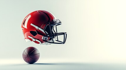 Dynamic american football helmet and ball for sports design and print projects