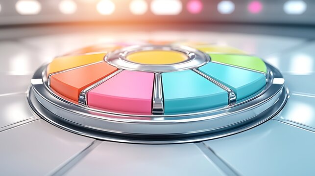 Vibrant 3D Rotating Color Wheel Design