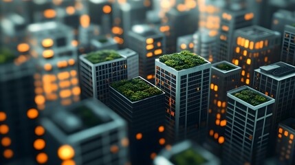 Obraz premium Green Roof Cityscape