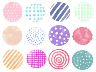 手描きあしらい水彩セット_まる