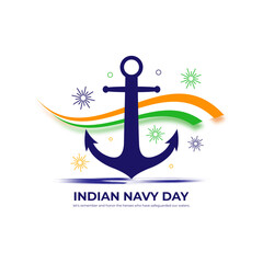 Naklejka premium Vector illustration of Indian Navy Day social media template