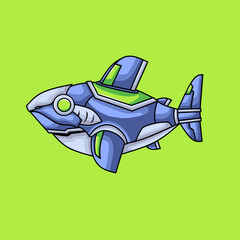 shark cartoon isolated on white