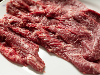 raw beef on a plate
