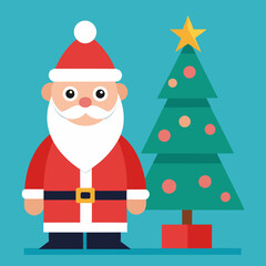 santa claus and christmas tree