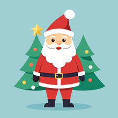 santa claus and christmas tree