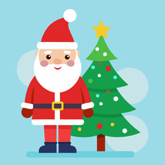 santa claus and christmas tree