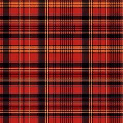 Obraz premium Seamless plaid tartan pattern orange red and black 
