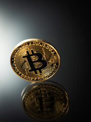 bitcoin on black background