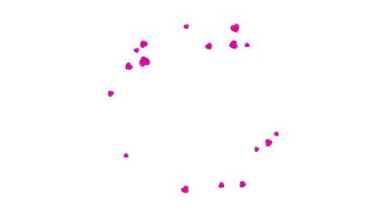 Red Heart Animated Emoji. Red and Pink Hearts symbol pop burst, Love explosion effect, Transparent background.