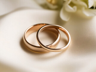 These wedding rings shine with timeless elegance and love.