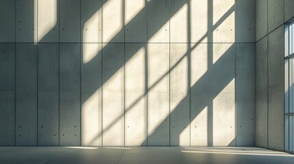 Obraz premium Sunlight Through Window in Concrete Room