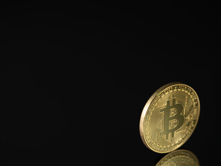 bitcoin on black background