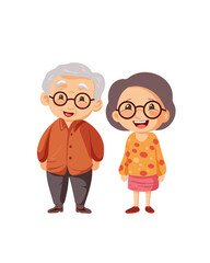 Happy elderly man and woman smiling together, joyful and warm atmosphere