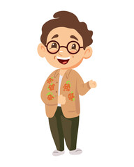 Happy elderly lady with a bright smile, radiating positivity and warmth