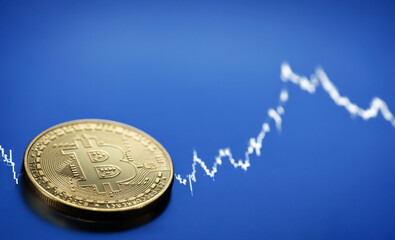 Bitcoin on economic graph background