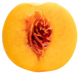 Yellow Peach isolated on white background, Fresh Yellow Peach Fruit on White With clipping path.