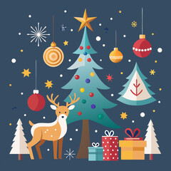 Christmas greeting banner Background elements