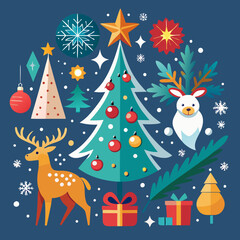 Christmas greeting banner Background elements