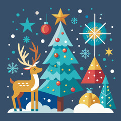 Christmas greeting banner Background elements