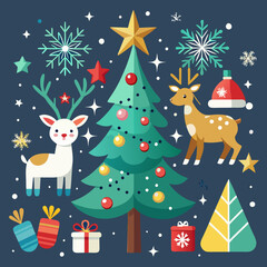 Christmas greeting banner Background elements