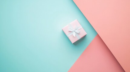 top view of blank space and small gift box decoration.