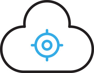 Cloud and Focus Line Icon
