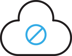 Cloud and Block Line Icon
