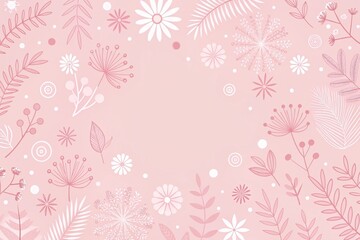 Fototapeta premium Soft pink background with minimalist illustrations, composition, modern, digital art, abstract