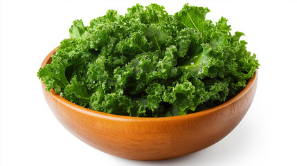 Fototapeta premium Bowl of Crispy Kale Chips, Showcasing the Bright Green and Crunchy Texture, With Light Sprinkles of Sea Salt