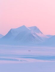 Fototapeta premium Antarctic landscape at dusk,