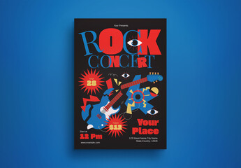 Black Anti Design Rock Concert Flyer Layout