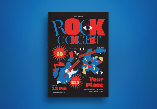 Black Anti Design Rock Concert Flyer Layout