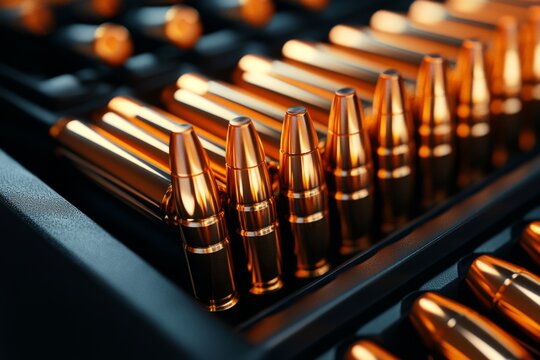 Gun safe with neatly organized firearms and ammunition, capturing the security and responsibility in firearm storage, symbolizing order and protection