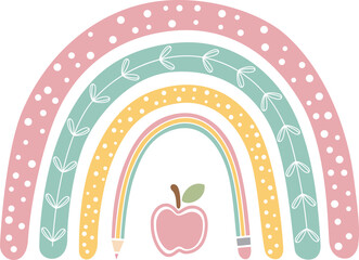 School Rainbow on white background.