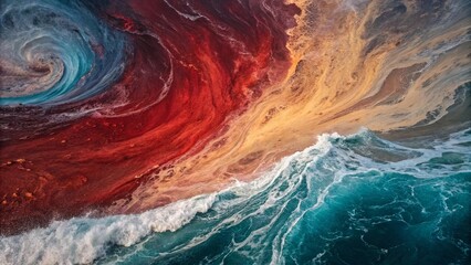 Whirlwind of Color, a Tapestry of Ocean and Earth, Swirling Together in a Symphony of Hues