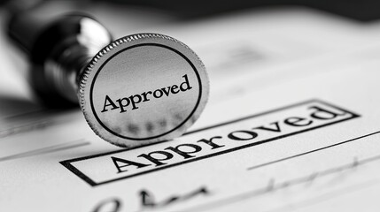 Approved stamp on application form or business agreement document