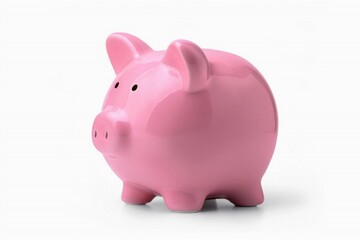 Fototapeta premium Pink piggy bank isolated on white background 