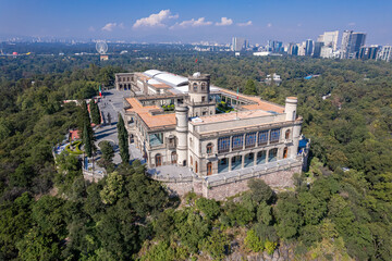 Fototapeta premium Aerial Drone View of Chapultepec Palace in Mexico City