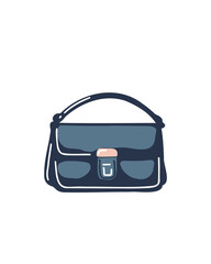 Elegant blue women’s handbag with a minimalist design, sleek and sophisticated