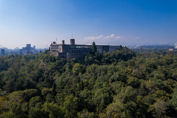Obraz premium Aerial Drone View of Chapultepec Palace in Mexico City