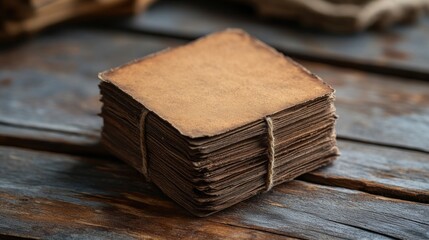 Aged Book on Wooden Surface