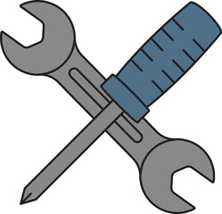wrench and screwdriver