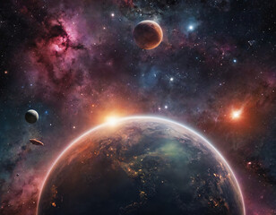 Obraz premium Space background with many stars